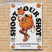 Basketball Cartoon Motivational Painting Poster, Vibrant Retro Cartoon Basketball Character With Inspiring Slogans Poster, Uplifting Wall Decor Ideal_maomaolike.com