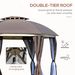 Brown Steel Gazebo Paradise 12x12 Party Tent With Double Roof, Curtains & Netting_maomaolike.com