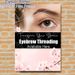 Eyebrow Threading Painting Poster, Soft & Elegant Close-up Eye With Threading String & Cherry Blossoms Poster, Clear Beauty Service Reminder For_maomaolike.com
