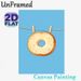 Bagel Themed Painting Poster, Whimsical Cartoon-style Bagel Clipped On Rope Poster, Playful Food-inspired Decor Ideal For Kitchen And Dining Area_maomaolike.com