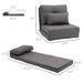 Convertible Flip Chair, Floor Lazy Sofa, Folding Upholstered Couch Bed With Adjustable Backrest, Metal Frame And Pillows For Living Room Bedroom, Dark Gray_maomaolike.com