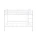 Full Over Full Bunk Bed, Heavy Duty Metal Bunk Bed Frame With Built-in Ladder And Safety Guard Rail, Low Metal Bunk Bed Frame For Kids, No Boxspring Required, For Small Spaces, White_maomaolike.com