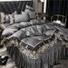 Summer European Style Lace Skirt Four-Piece Set Ice Duvet Cover Silk Nude Sleep Smooth Bed Sheet 1.8m Bedding_maomaolike.com