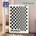 Bauhaus Geometric Checkerboard Painting Poster, Monochrome Minimalist Abstract Grid Poster, Sleek Retro-inspired Decor Ideal For Living Room, Office_maomaolike.com