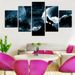 greenhome 5Pcs/Set Full Moon Forest Wolf Frameless Wall Painting Picture Living Room Decor_maomaolike.com