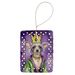 Chinese Crested King Of Mardi Gras Porcelain Ornament Christmas Tree Hanging Decorations For Home Christmas Holiday, Rectangle, Gift, Multicolor_maomaolike.com