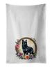 Schipperke And Flowers Kitchen Towel Set Of 2 White Dish Towels Decorative Bathroom Hand Towel For Hand, Face, Hair, Yoga, Tea, Dishcloth, 19 X 28", White_maomaolike.com