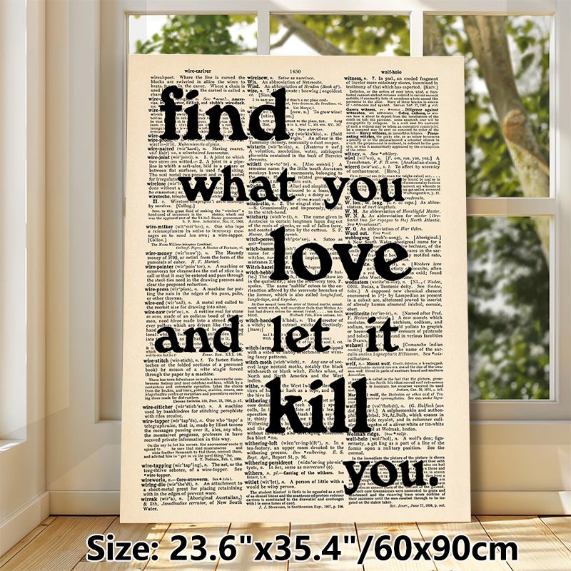 Inspirational Quote Painting Poster, Vintage Dictionary-style Bold Typographic Text Poster, Motivational Message Ideal For Home Office, Living Room_maomaolike.com