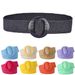 HOT Beltox Women Straw Woven Elastic Wide Belt Solid Color with Matching Plastic Buckle_maomaolike.com