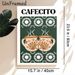 Cafecito Themed Painting Poster, Bohemian Vintage Style Illustrated Paired Clay Coffee Mugs With Floral Pattern Poster, Warm Coffee-inspired Decor_maomaolike.com
