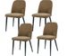 Dark Brown Fabric Identities Chair With Metal Legs, Armless Chair Set Of 4 For Kitchen, Restaurant, Living, Meeting Room_maomaolike.com