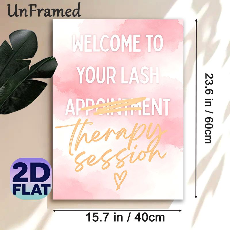 Lash Therapy Session Welcome Painting Poster, Soft Pink Watercolor Style Poster, Playful Humorous Text Design, Ideal For Beauty Salons And Lash_maomaolike.com