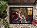 American Eskimo And Santa Claus Doormat Front Door Mat Indoor Outdoor Rugs For Entryway, Non Slip Washable Low Pile, 24H X 36W_maomaolike.com