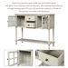 Sideboard Console Table With Bottom Shelf,Farmhouse Wood/Glass Buffet Storage Cabinet Living Room_maomaolike.com
