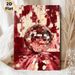 Disco Ball Painting Poster, Textured Palette Knife Style Poster, Vibrant Red-toned Retro Disco Decor Ideal For Living Room, Bar Or Entertainment Space_maomaolike.com