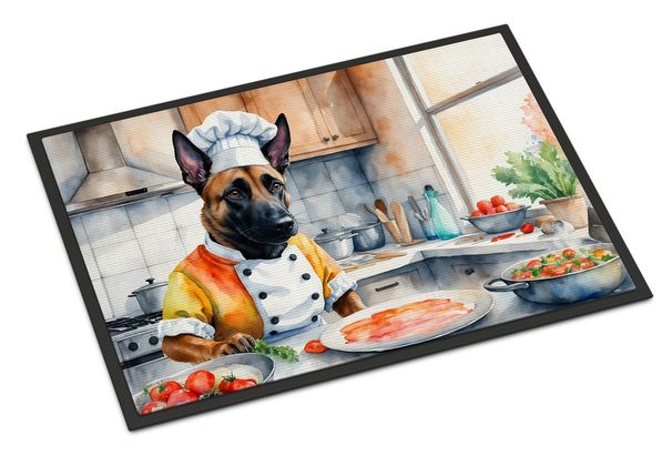 Belgian Malinois The Chef Doormat Front Door Mat Indoor Outdoor Rugs For Entryway, Non Slip Washable Low Pile, 24H X 36W_maomaolike.com