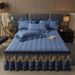 2025 New Set Three-Piece Quilted With Lace Anti-Slip Mattress Cover Sheet Detachable Bed Skirt_maomaolike.com