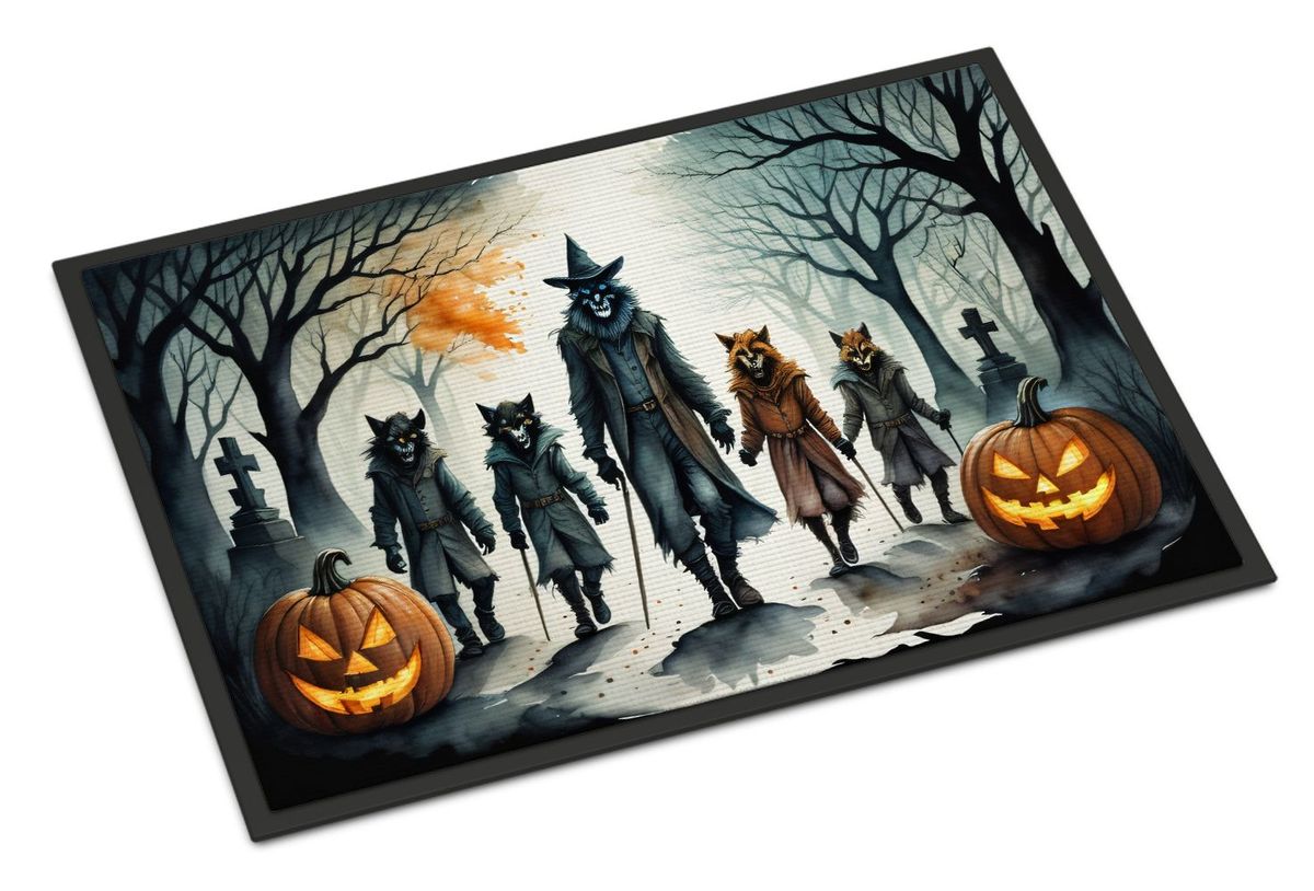 Werewolves Spooky Halloween Doormat Front Door Mat Indoor Outdoor Rugs For Entryway, Non Slip Washable Low Pile, 24H X 36W_maomaolike.com