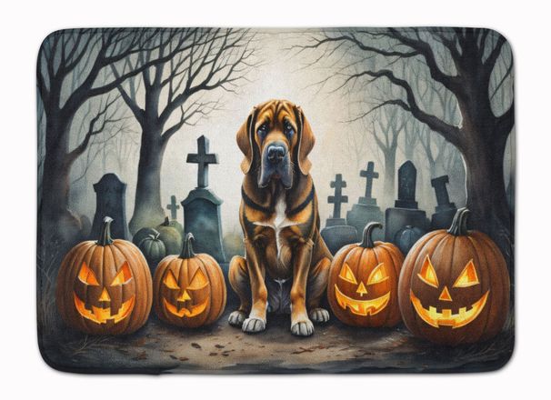Bloodhound Spooky Halloween Memory Foam Kitchen Mat Machine Washable Anti-Fatigue Mat Cushion Comfort Bath Mat Or Kitchen Rug_maomaolike.com