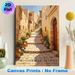 Casbah Of Algiers Alley Painting Poster, Warm-toned Impressionist Mediterranean Lane Poster, Vivid Rustic Architectural View Ideal For Living Room_maomaolike.com