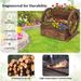 2-Tier Raised Garden Bed Rustic Fir Wood Wagon Shape With Drainage Holes And Wheels For Growing Flowers Or Displaying Potted Plants_maomaolike.com