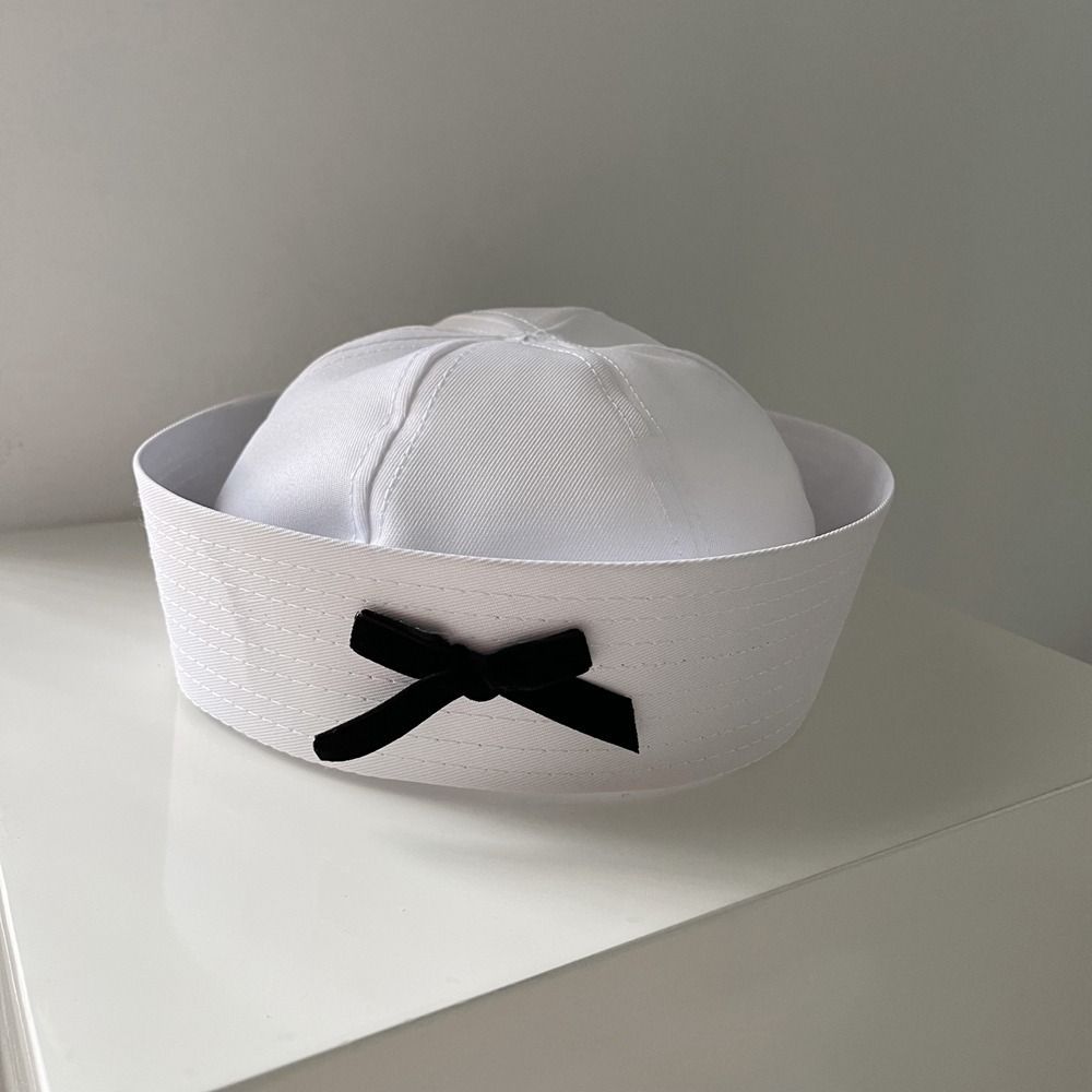 Hot Sale Flip Eaves Bow Beret Personality Dome Bowknot Sailor Hat Cosplay Navy Cap Ladies_maomaolike.com