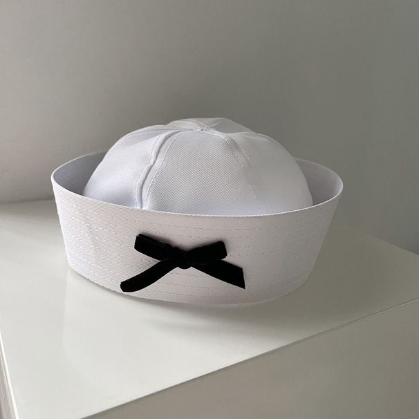 Hot Sale Flip Eaves Bow Beret Personality Dome Bowknot Sailor Hat Cosplay Navy Cap Ladies_maomaolike.com