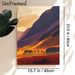 Mountain Sunset Landscape Painting Poster, Warm-toned Artistic Hills With Silhouetted Trees Poster, Calming Scenic Decor Suitable For Living Room_maomaolike.com