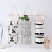 Ready Stock 3 Pockets Linen Cotton Hanging Storage Organizer, Wall Door Mount Closet Storage Bag For Bathroom Living Room Small Sundries
_maomaolike.com