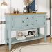 Cambridge Series Ample Storage Vintage Console Table With Four Small Drawers And Bottom Shelf For Living Rooms,Entrances And Kitchens_maomaolike.com