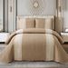 3-Piece Quilted Bedding Set - Bubble Lace Trim Computer Embroidery Duvet Cover With Double-Sided Floral Stitching Solid_maomaolike.com