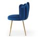 Modern Velvet Dining Chairs Set Of 2, Upholstered Woven Dining Chair With Golden Metal Legs, Upholstered Dining Chairs For Dining Room, Kitchen, Vanity, Living Room BLUE_maomaolike.com