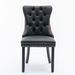 A&A Furniture Nikki Collection Modern Tufted Solid Wood Dining Chair Set, Velvet And PU Upholstered With Nailhead Trim, Black & Wine Red, 2-Piece Set_maomaolike.com