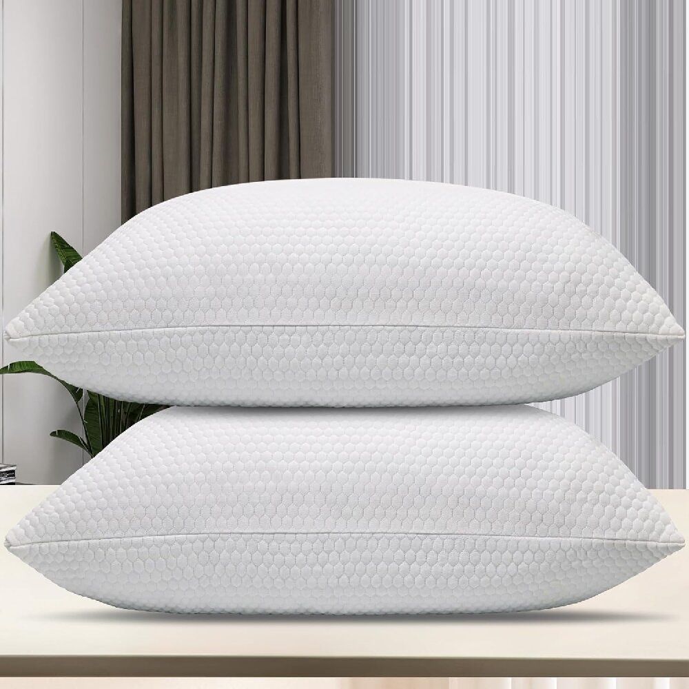 Chopped Memory Foam Particle Pillow, Knitted Detachable Washable Pillow Pack Of 2_maomaolike.com