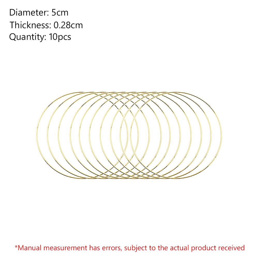 10Pcs Floral 5cm-40cm Gold Metal Handmade DIY Crafts Home Wedding Hoop Ring Hanging Decorations Macrame Wreath Wind Chimes Decor_maomaolike.com