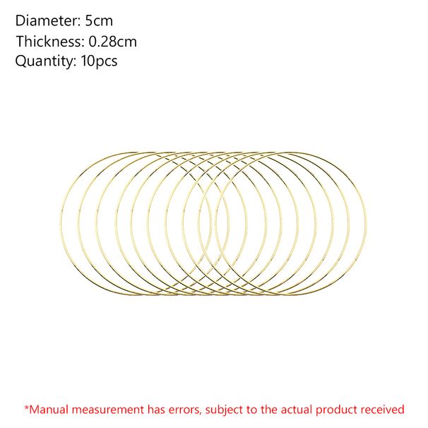 10Pcs Floral 5cm-40cm Gold Metal Handmade DIY Crafts Home Wedding Hoop Ring Hanging Decorations Macrame Wreath Wind Chimes Decor_maomaolike.com