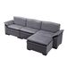 117.7' Sectional Sofa With Ottoman Dark Gray_maomaolike.com