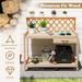 Garden Potting Bench Table Wooden Planting Workstation With Lattice Trellis For Hanging Ornaments Or Supporting Vines_maomaolike.com