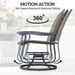 Wicker Rattan Swivel Patio Glider Chair Set Of 2, Outdoor Glider Chair With Steel Frame, High Back, Brown_maomaolike.com