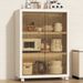 Kitchen Storage Cabinet Floor Standing Organizer With Double Doors Dustproof Design Folding Shelf For Microwave Pantry_maomaolike.com