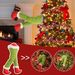 Holiday Grinch Green Tree Decoration Santa Claus Elf Leg Christmas_maomaolike.com