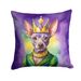 American Hairless Terrier King Of Mardi Gras Throw Pillow Machine Washable, Indoor Outdoor Decorative Pillow For Couch, Bed Or Patio, 18Hx18W_maomaolike.com