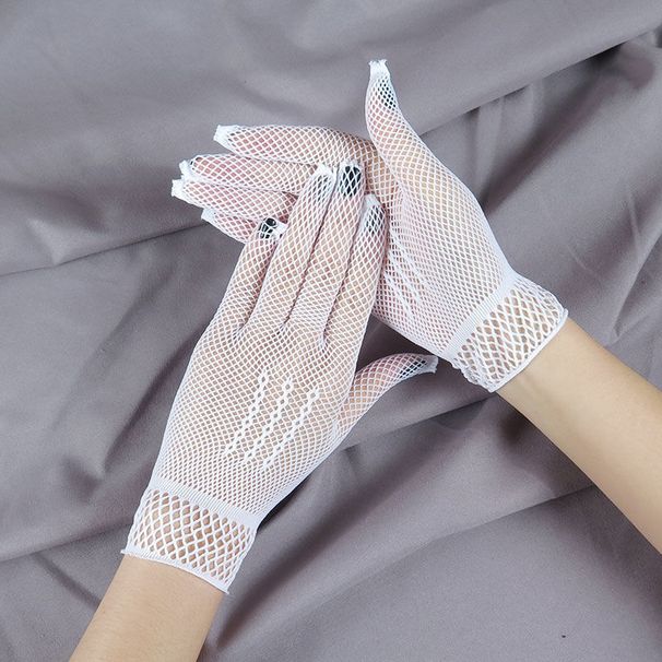 Unisex Thin mesh gloves women hollow fashion sexy black stretch lace gloves lace performance_maomaolike.com