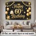 60th Birthday Banner - 2D Flat Polyester Party Backdrop, Wall Hanging Photo Props, Birthday Party Decor_maomaolike.com