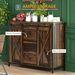 Buffet Cabinet Kitchen Sideboard With Sliding Barn Doors, Brown_maomaolike.com