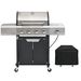 Propane Grill 4 Burner Barbecue Grill Stainless Steel Gas Grill With Side Burner And Cover For Outdoor BBQ, Camping_maomaolike.com