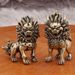 Brass Pair Of Male And Female Big-Headed Lions Home Entrance Tabletop Guardian Little Lion Metal Ornaments Crafts_maomaolike.com