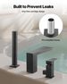 Roman Tub Faucet, 3 Hole Waterfall Bathtub Faucet, Roman Bathtub Faucets Set With Shower Head & 1 Handle, Romans Bathtub Faucets For Pet Washing, Adult Bathing, Matte Black, Stainless Steel_maomaolike.com