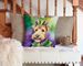 Lakeland Terrier King Of Mardi Gras Throw Pillow Machine Washable, Indoor Outdoor Decorative Pillow For Couch, Bed Or Patio, 14Hx14W_maomaolike.com