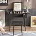 27.9" Black Makeup Vanity Desk With Flip Top Mirror And LED Light, Dressing Table With Charging Station, 2 Drawers And Fold-up Panel, Vanity Set With Cushioned Stool For Bedroom_maomaolike.com